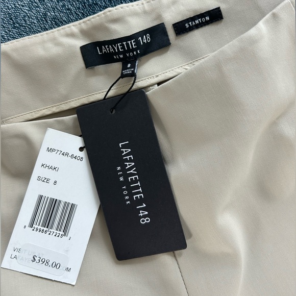 Lafayette 148 New York Stanton Techno Pant – Size 8, Regular, Khaki — Brand New! - Picture 2 of 6